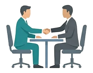 着座形式で「じっくり」商談